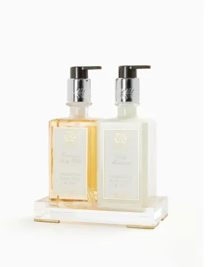 Acrylic Bath & Body Gift Set: Damascena Rose, Orris & Oud Antica Farmacista