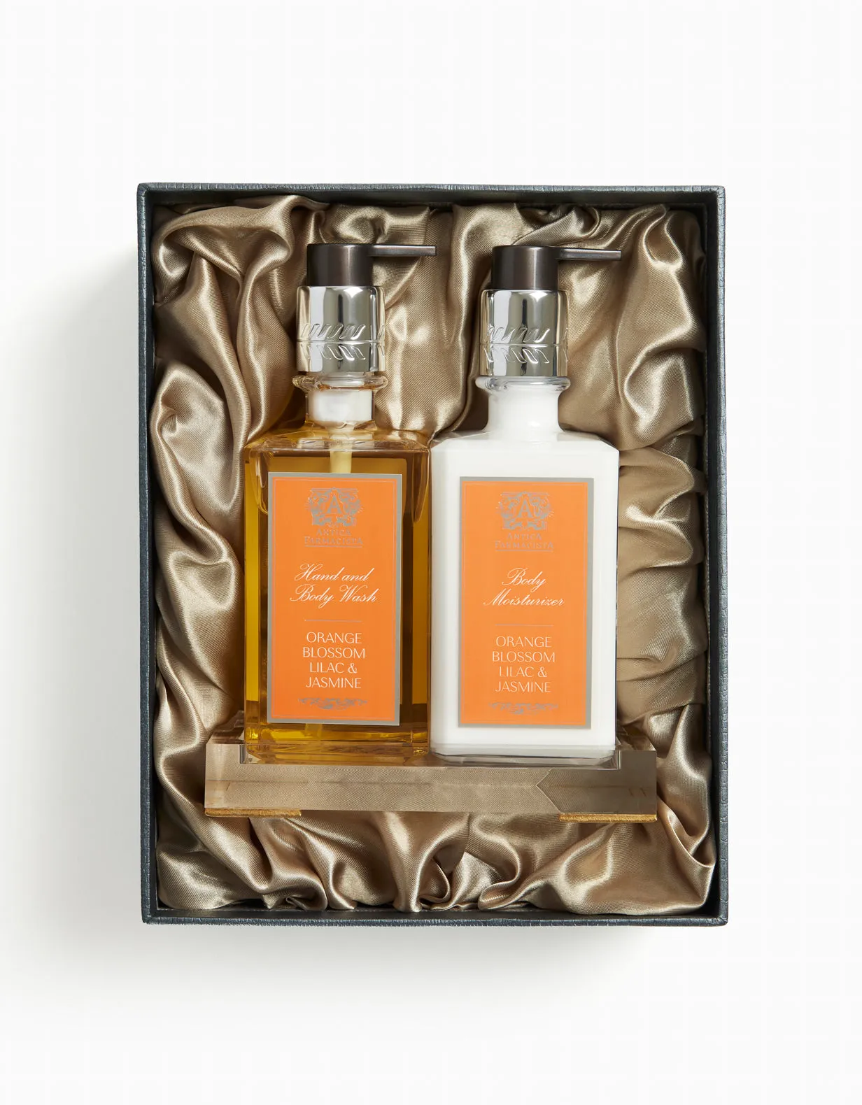 Acrylic Bath & Body Gift Set: Orange Blossom, Lilac & Jasmine Antica Farmacista