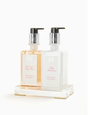 Acrylic Bath & Body Gift Set: Pink Peony & Citron Antica Farmacista