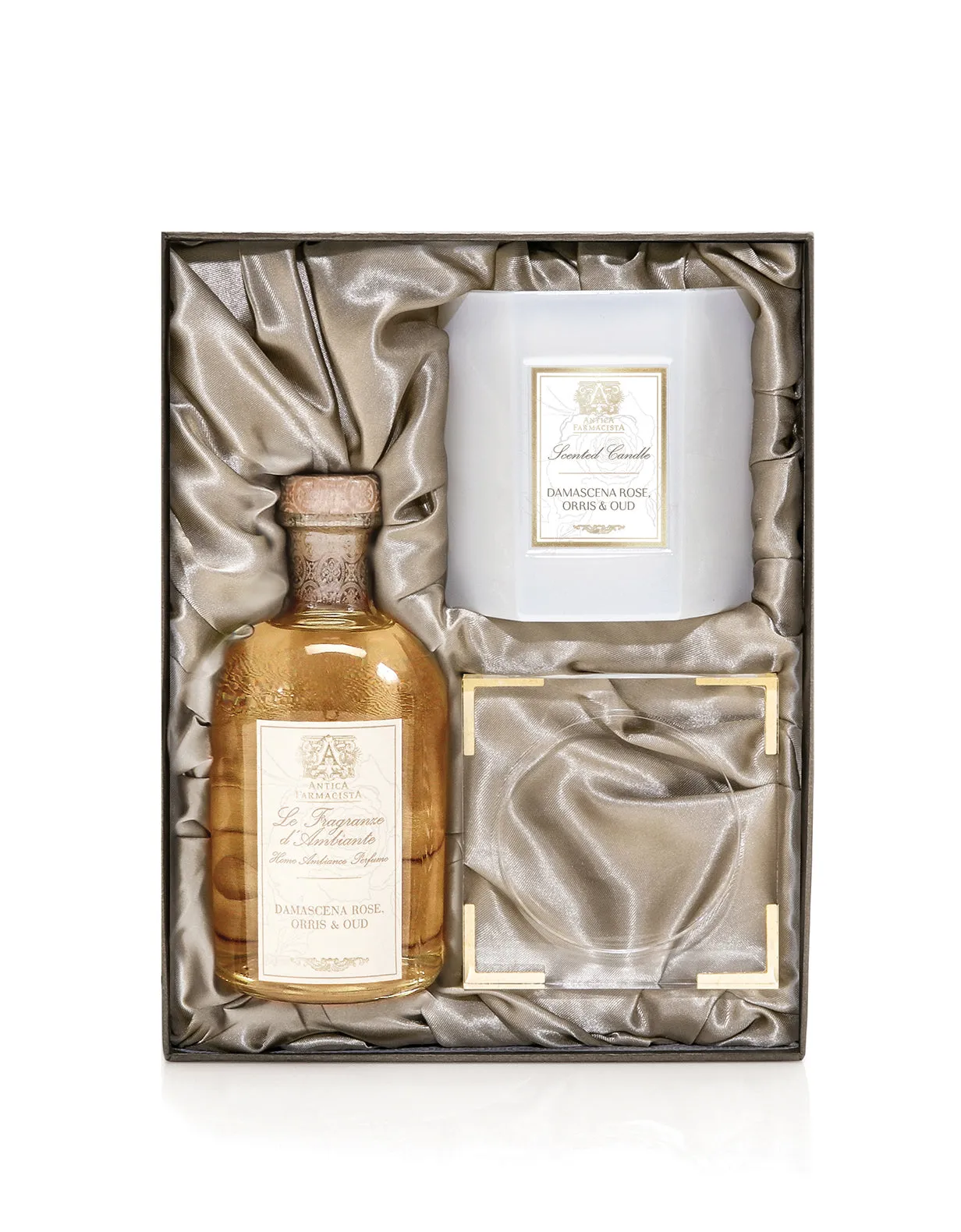 Acrylic Home Ambiance Gift Set: Damascena Rose, Orris & Oud Antica Farmacista