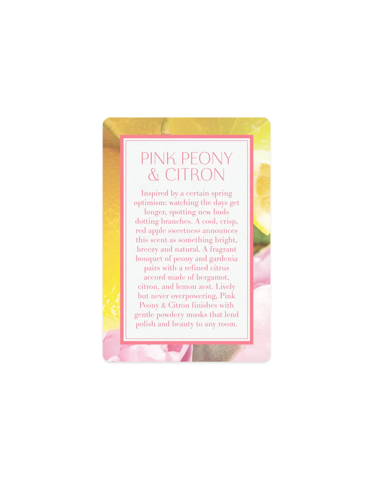 Scented Card - Pink Peony & Citron Antica Farmacista