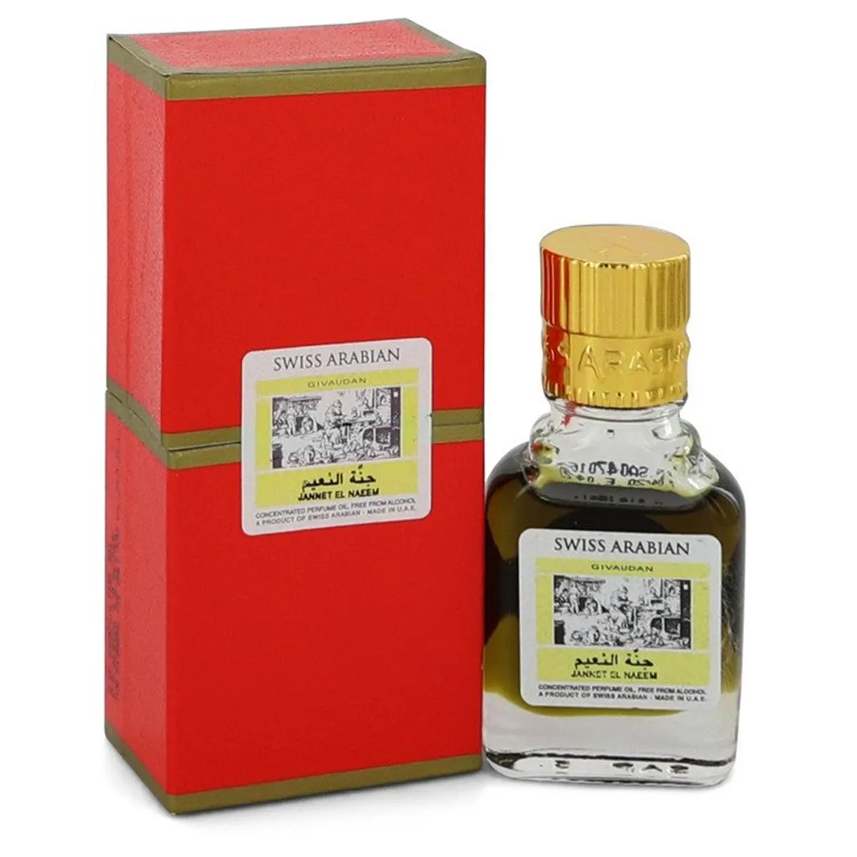 Swiss Arabian 552150 0.30 oz Jannet El Naeem Concentrated Perfume Oil Free From Alcohol for Unisex